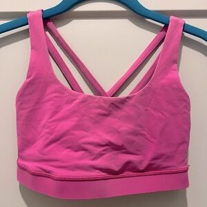 Lululemon medium support cross strap bra, hot pink, size 4